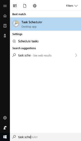 Open the start menu and search for Task Scheduler